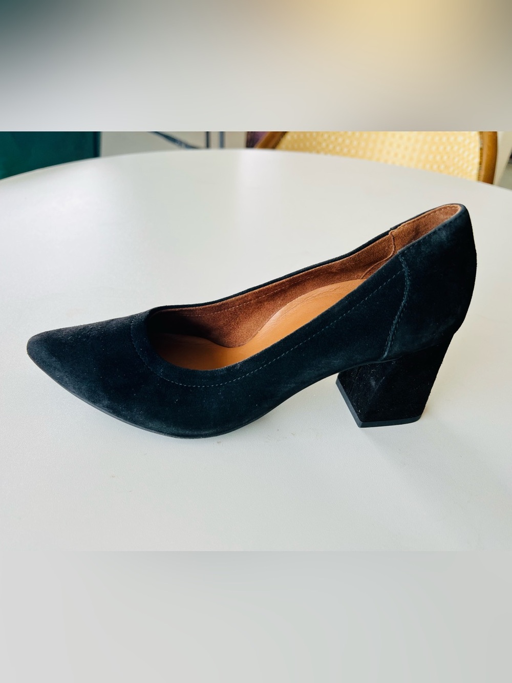 Paul Green Black Suede Block Heel Pumps. USA 7.5